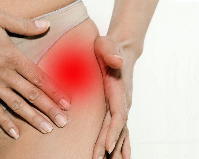 Schmerz und Oberschenkel mit Arthrose des Hüftgelenks